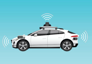 Illustration of self-driving car